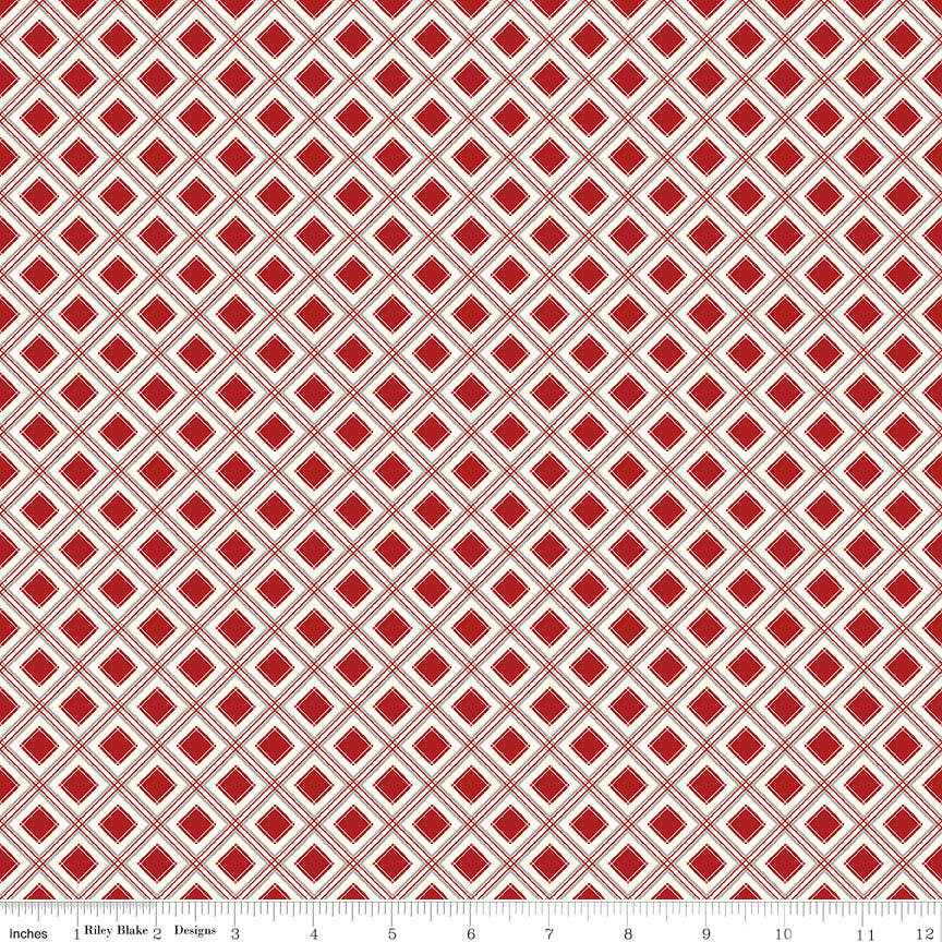 Yuletide Forest Plaid Red Fabric - By the yard