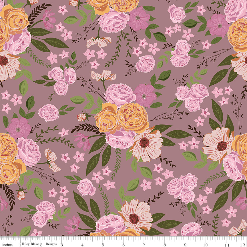 Petal Song Main Amethyst Fabric - By the yard