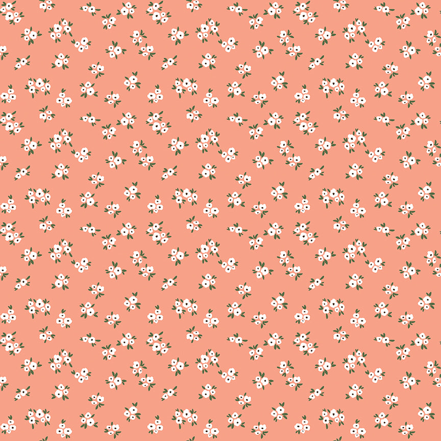 Homemade Blossoms Coral Fabric - By the yard