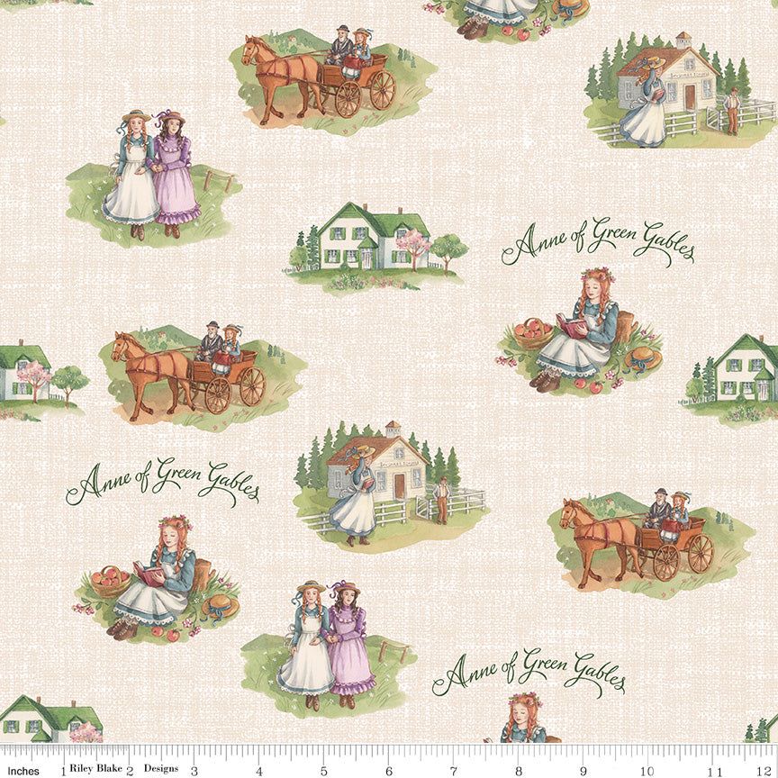 Anne of Green Gables™ Anne and Friends Cream Fabric - By the yard