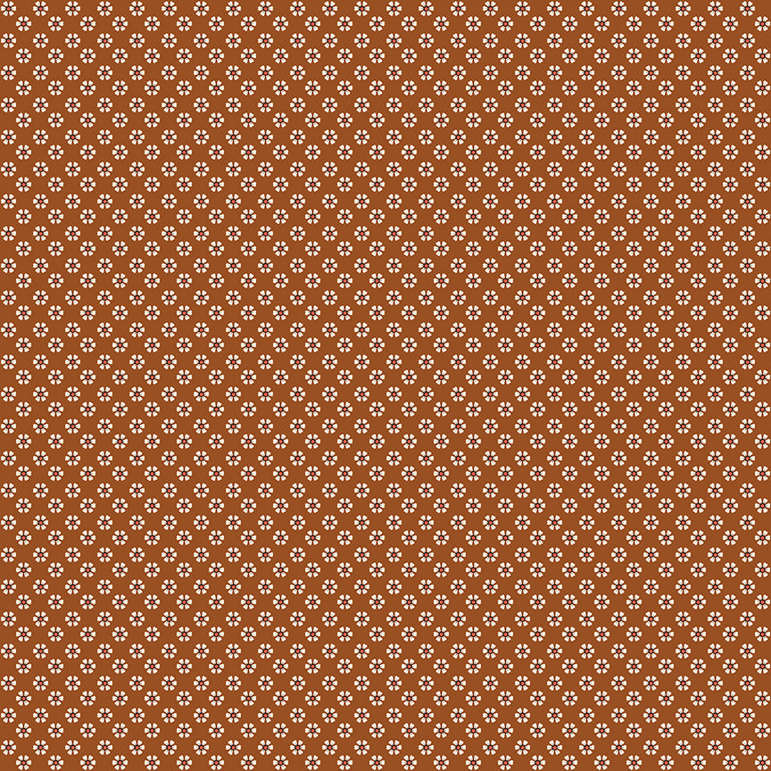 Wild Rose Tiny Flowers Cinnamon Fabric - By the yard