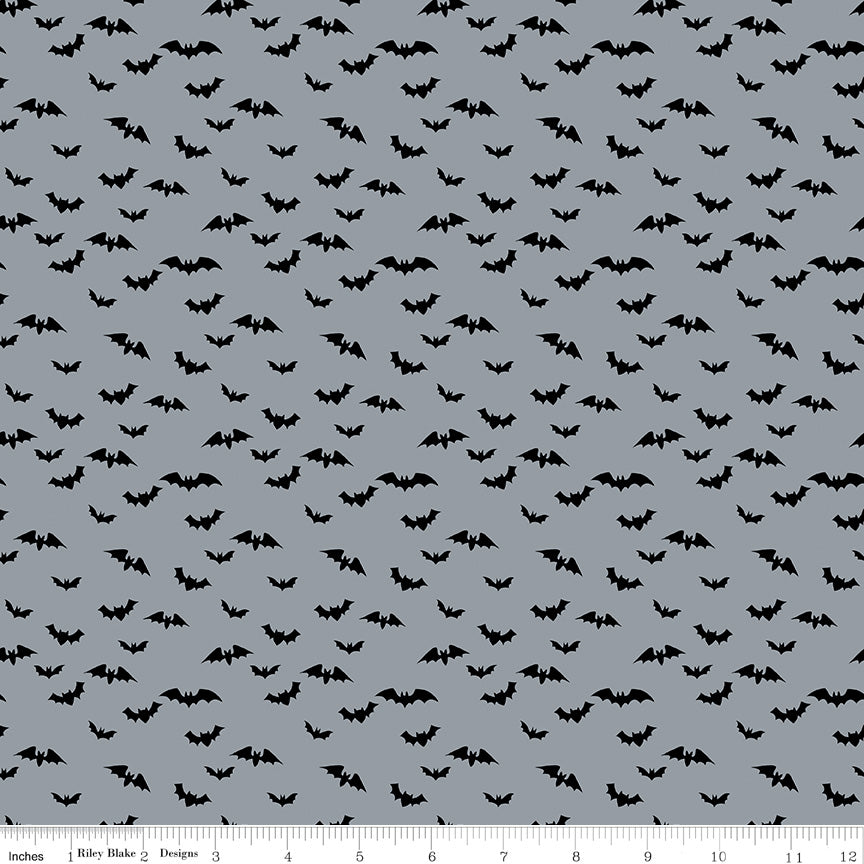 Sophisticated Halloween Bats Fog Fabric - By the yard