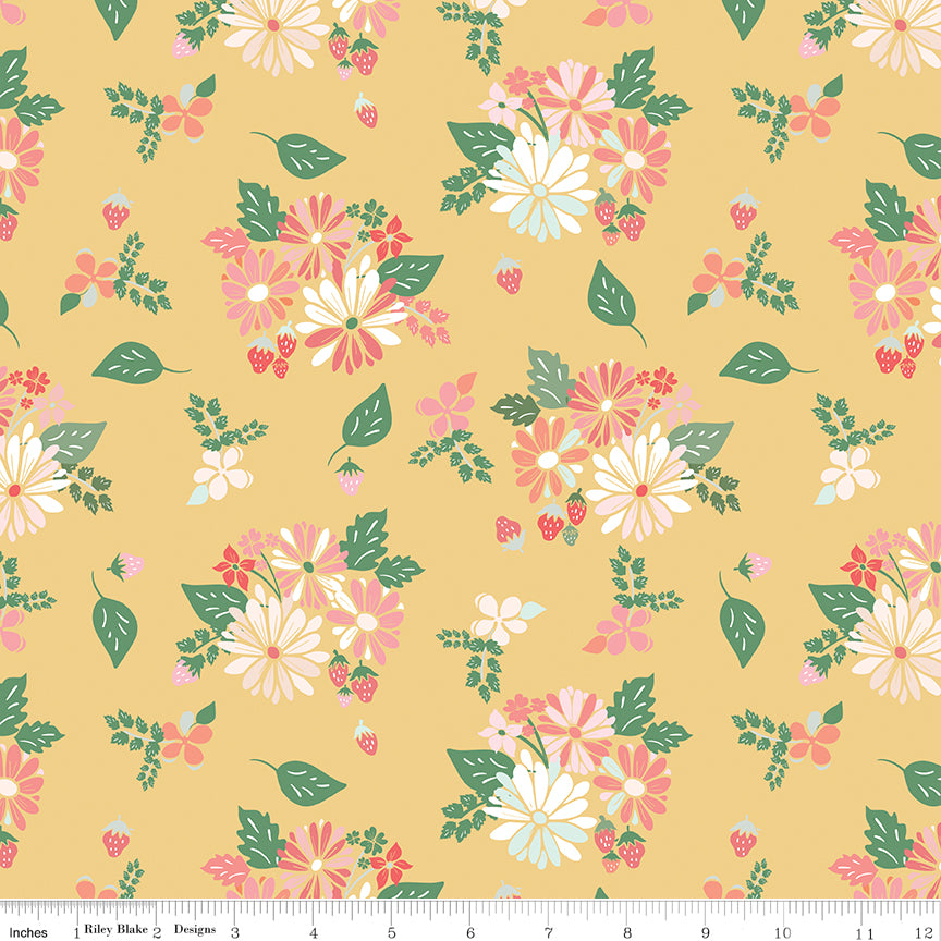 Clover Farm Main Yellow Fabric - By the yard
