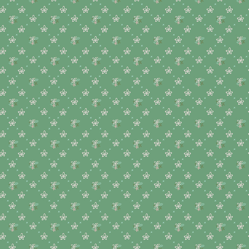 Clover Farm Wallpaper Green Fabric - By the yard
