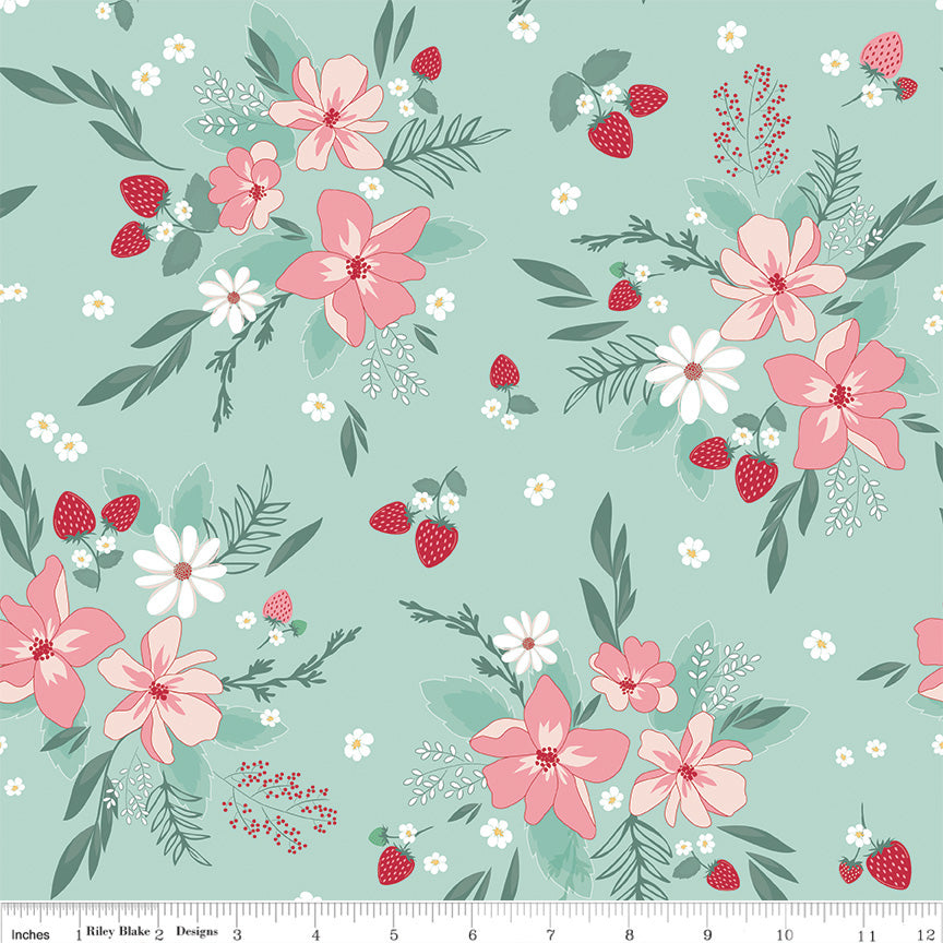 PREORDER Berry Market Main Mint Fabric - By the yard