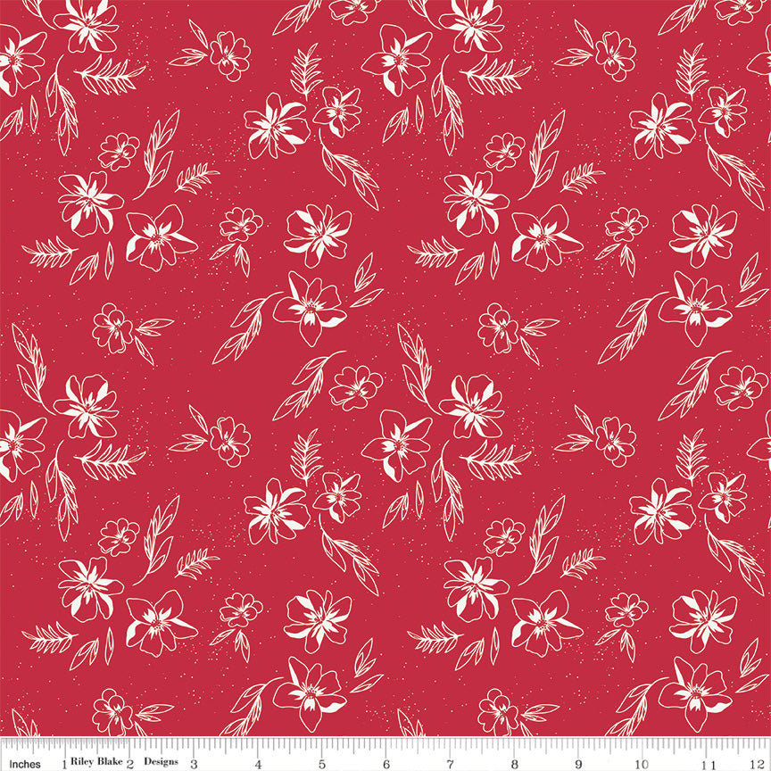 PREORDER Berry Market Sketches Red Fabric - By the yard