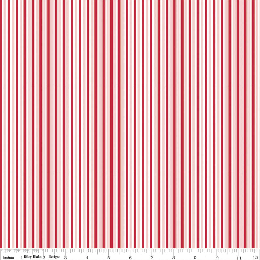 PREORDER Berry Market Stripes Frosting Fabric - By the yard