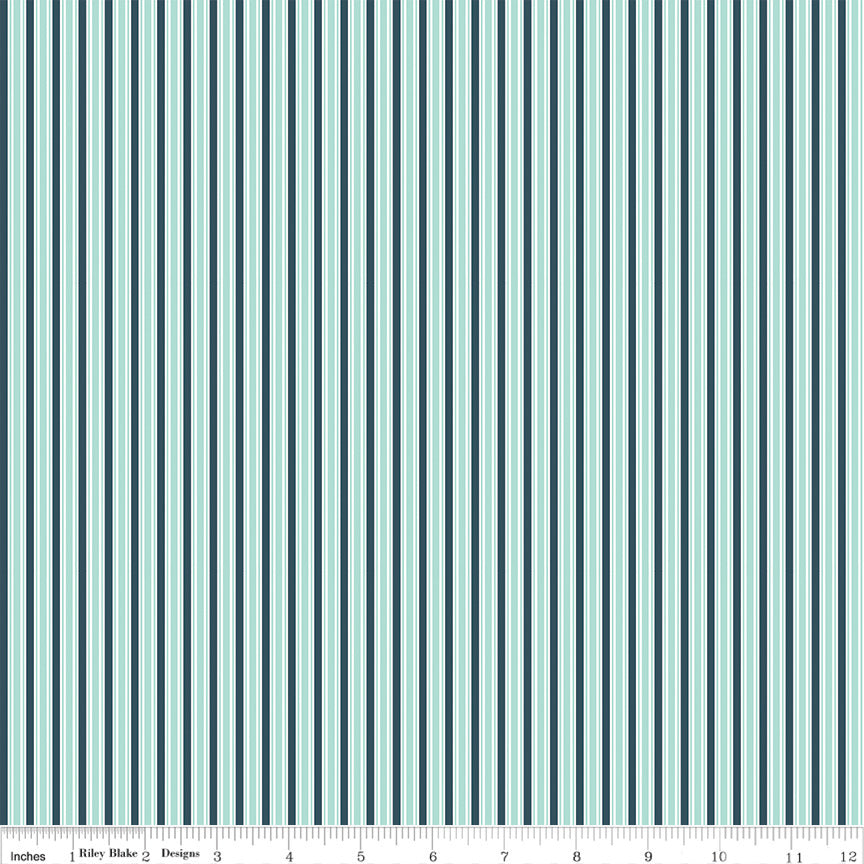 PREORDER Berry Market Stripes Songbird Fabric - By the yard