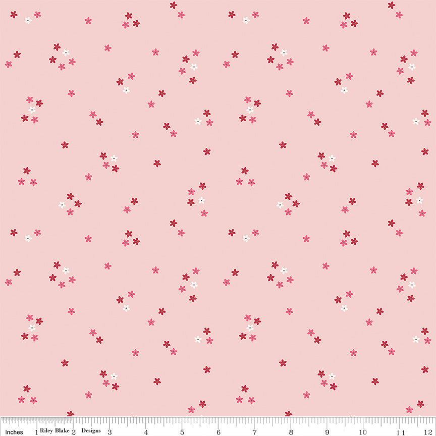 PREORDER Berry Market Flowers Baby Pink Fabric - By the yard