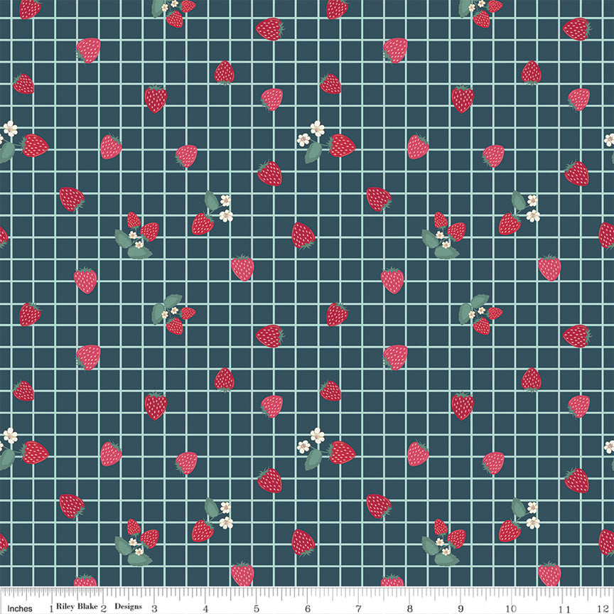 PREORDER Berry Market Gingham Berries Stargazer Fabric - By the yard