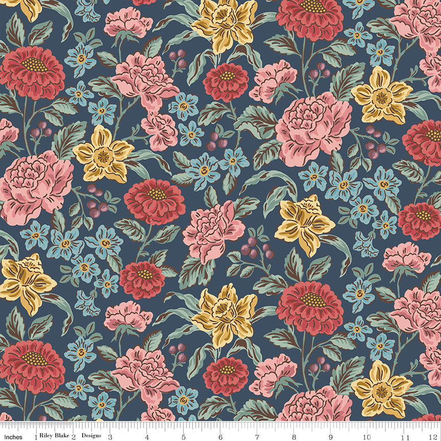Emma Hartfield Navy Fabric - By the yard
