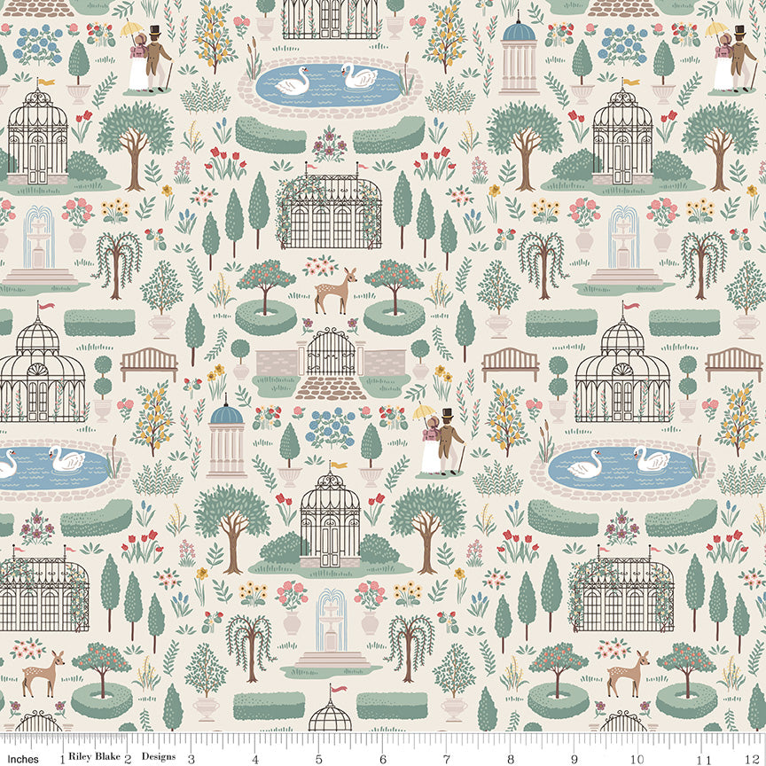 Emma Highbury Cream Fabric - By the yard
