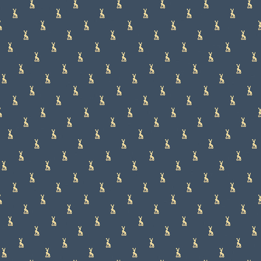 Emma Austen Family Crest Navy Fabric - By the yard