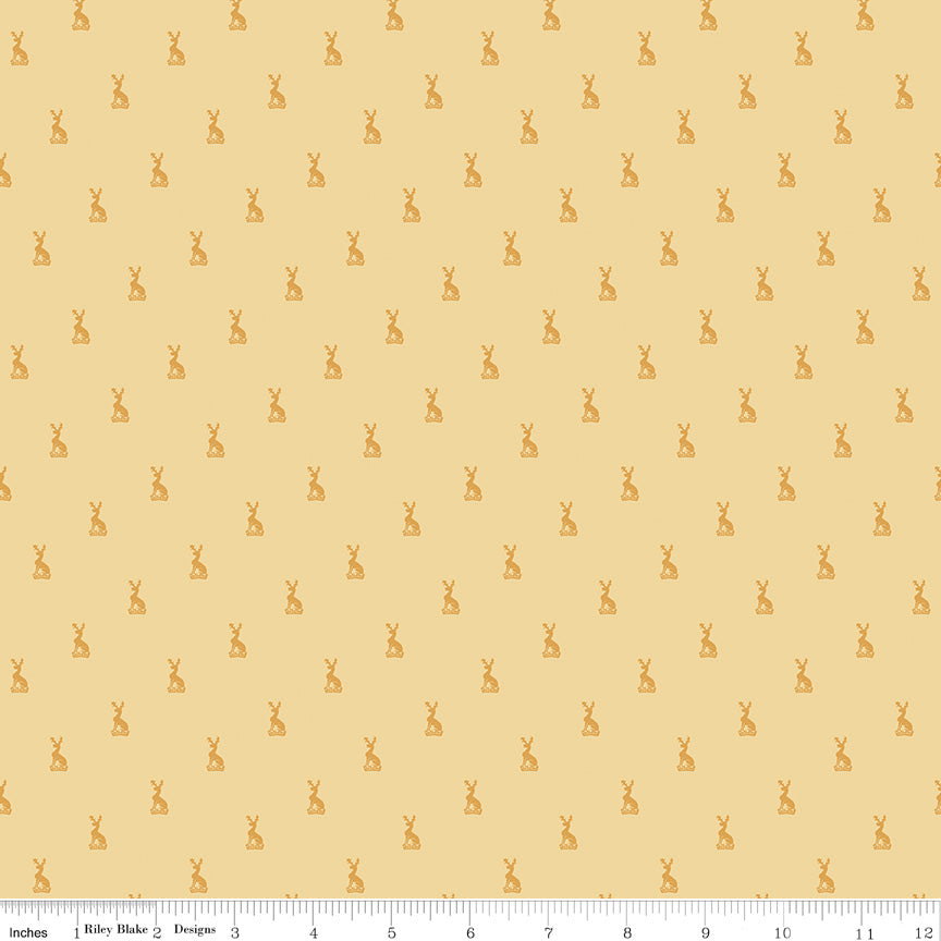 Emma Austen Family Crest Yellow Fabric - By the yard