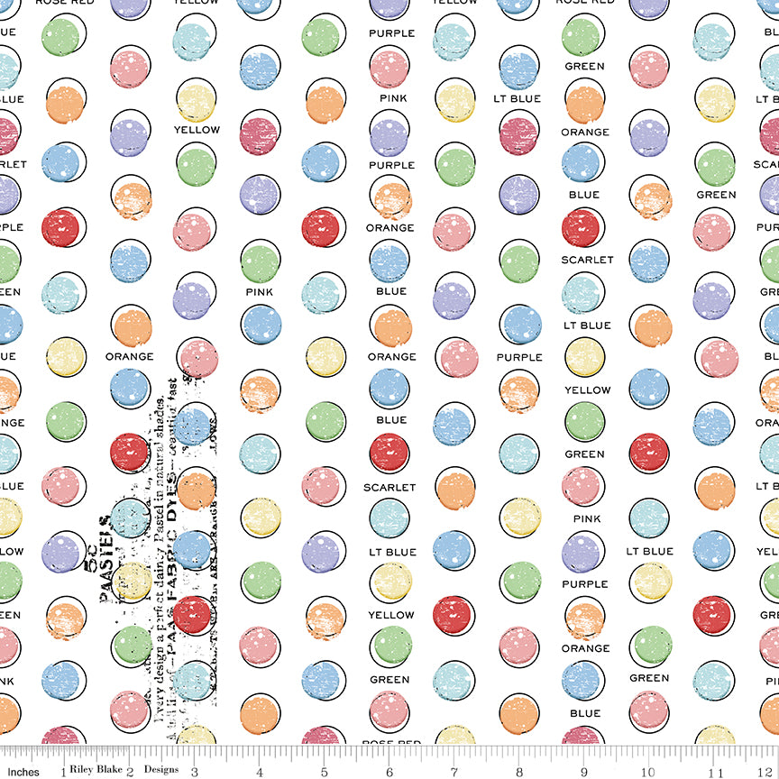 Egg Hunt Egg Dye Dots White Fabric - By the yard