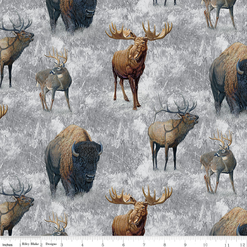 Big Game Main Gray Fabric - By the yard