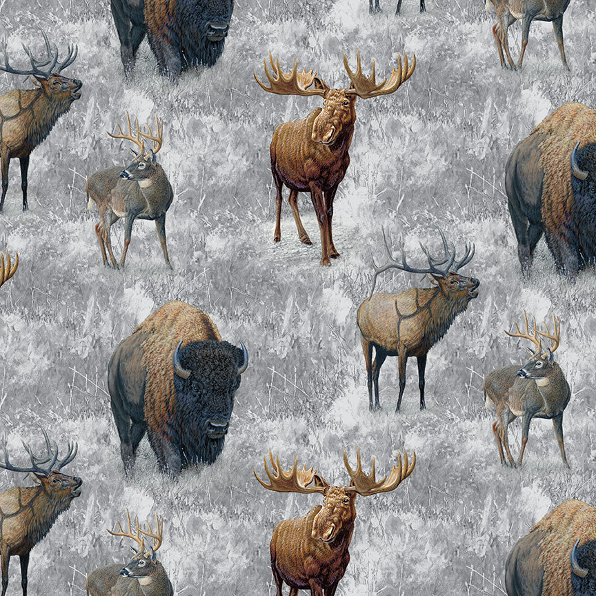 Big Game Main Gray Fabric - By the yard