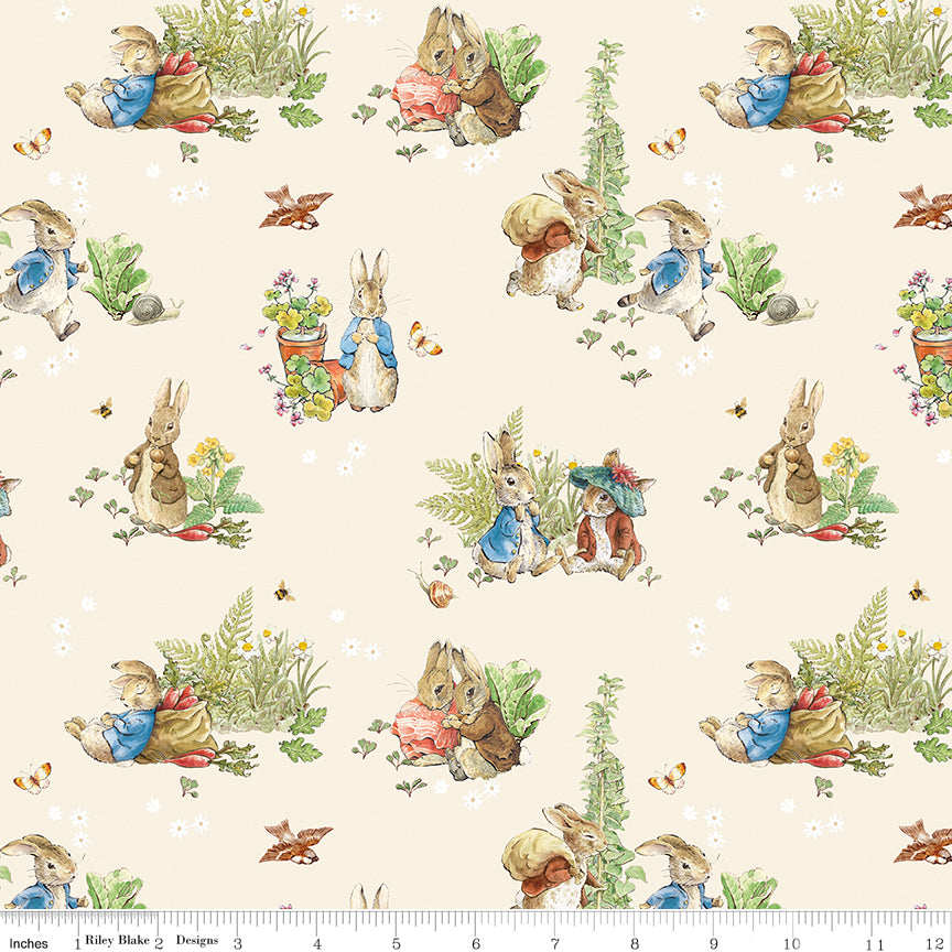 Peter Rabbit™ and Benjamin Bunny™ Main Cream Fabric