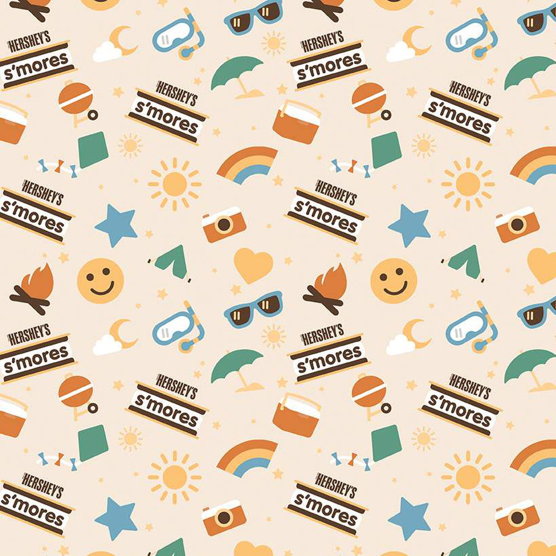 Fat Quarter Camp Smore Main Marshmallow