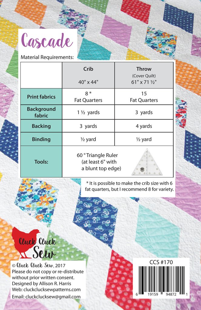 Cluck Cluck Sew Cascade Quilt Pattern
