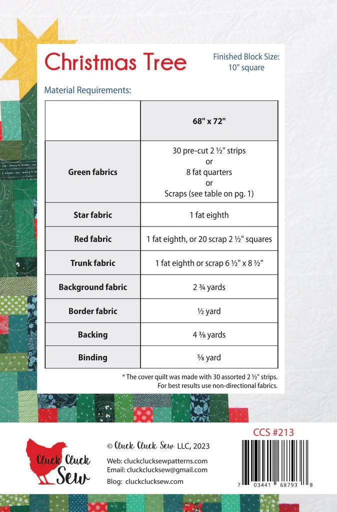 Cluck Cluck Sew Christmas Tree Quilt Pattern