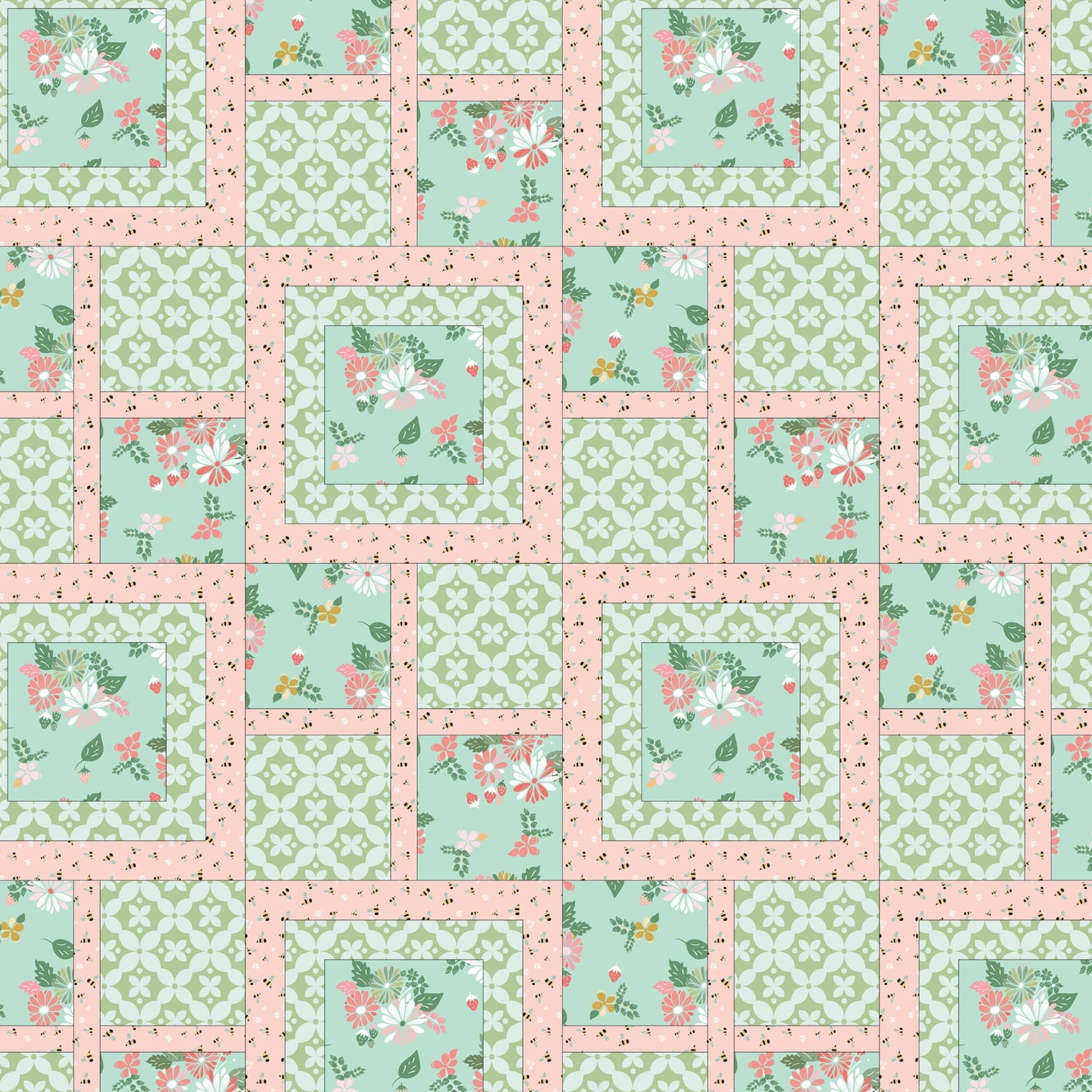 3 Yard Quilt Kit Clover Farm Blue #1