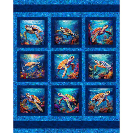 Coral Cruisers Sea Turtle Fabric Panel