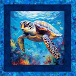 Coral Cruisers Sea Turtle Fabric Panel