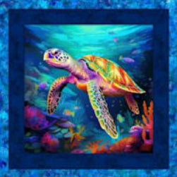 Coral Cruisers Sea Turtle Fabric Panel