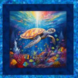 Coral Cruisers Sea Turtle Fabric Panel
