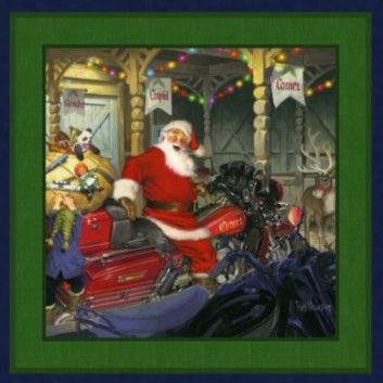 Cruising With Santa Pillow Fabric Panel