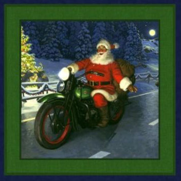 Cruising With Santa Pillow Fabric Panel