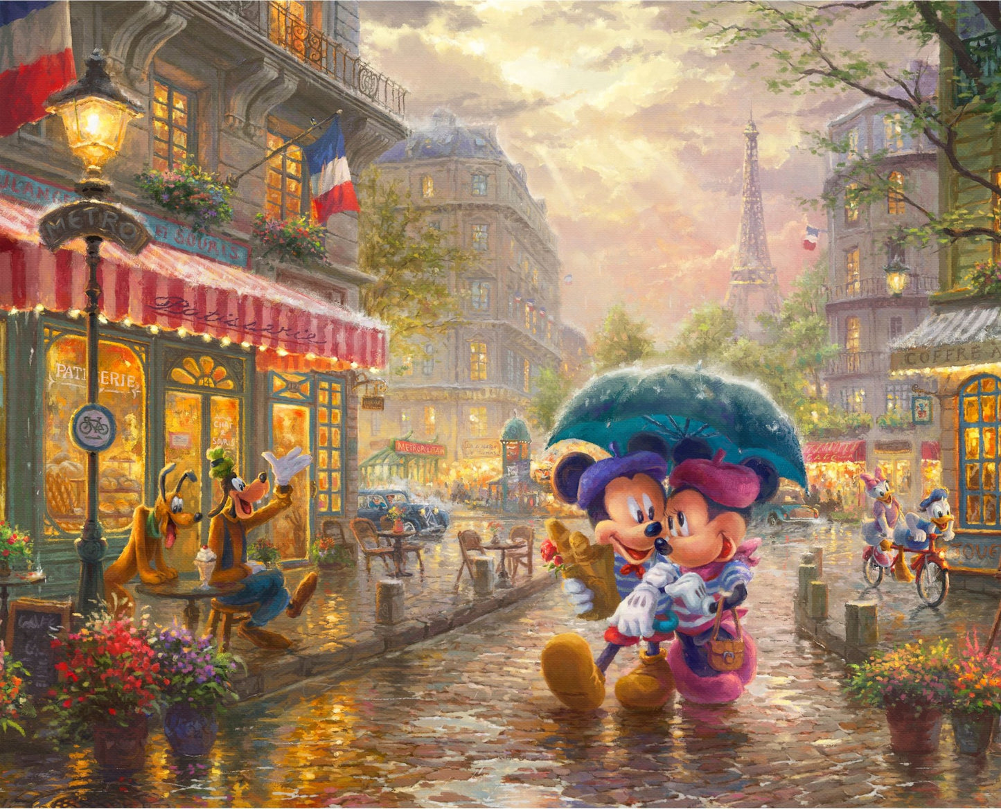 Disney Dreams Mickey & Minnie in Paris Fabric Panel