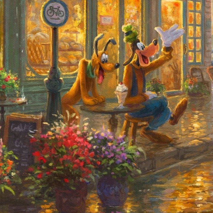 Disney Dreams Mickey & Minnie in Paris Fabric Panel