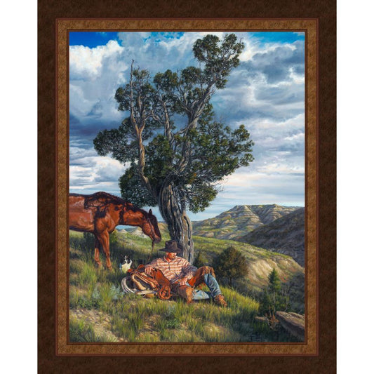 Downtime Horse Fabric Panel