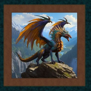 Dragon Kings Pillow Fabric Panel