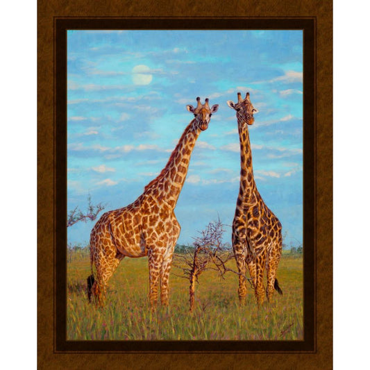 Early Moon Giraffe Fabric Panel