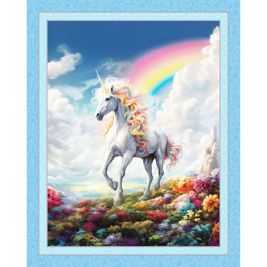 End Of The Rainbow Unicorn Fabric Panel