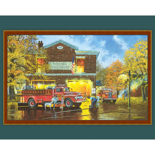 Every Boys Dream Firetruck Fabric Panel