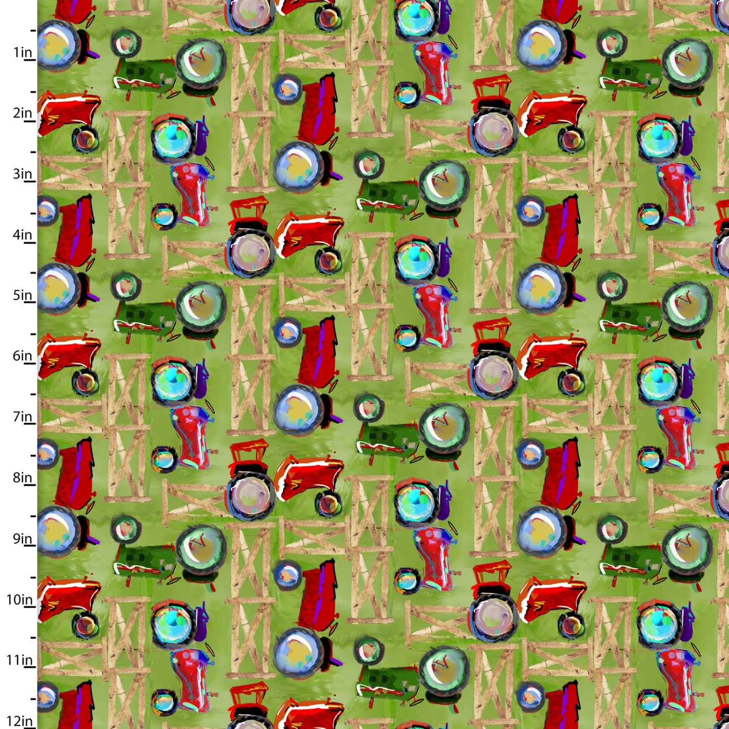 Back to the Farm Tractors Fabric - By the yard
