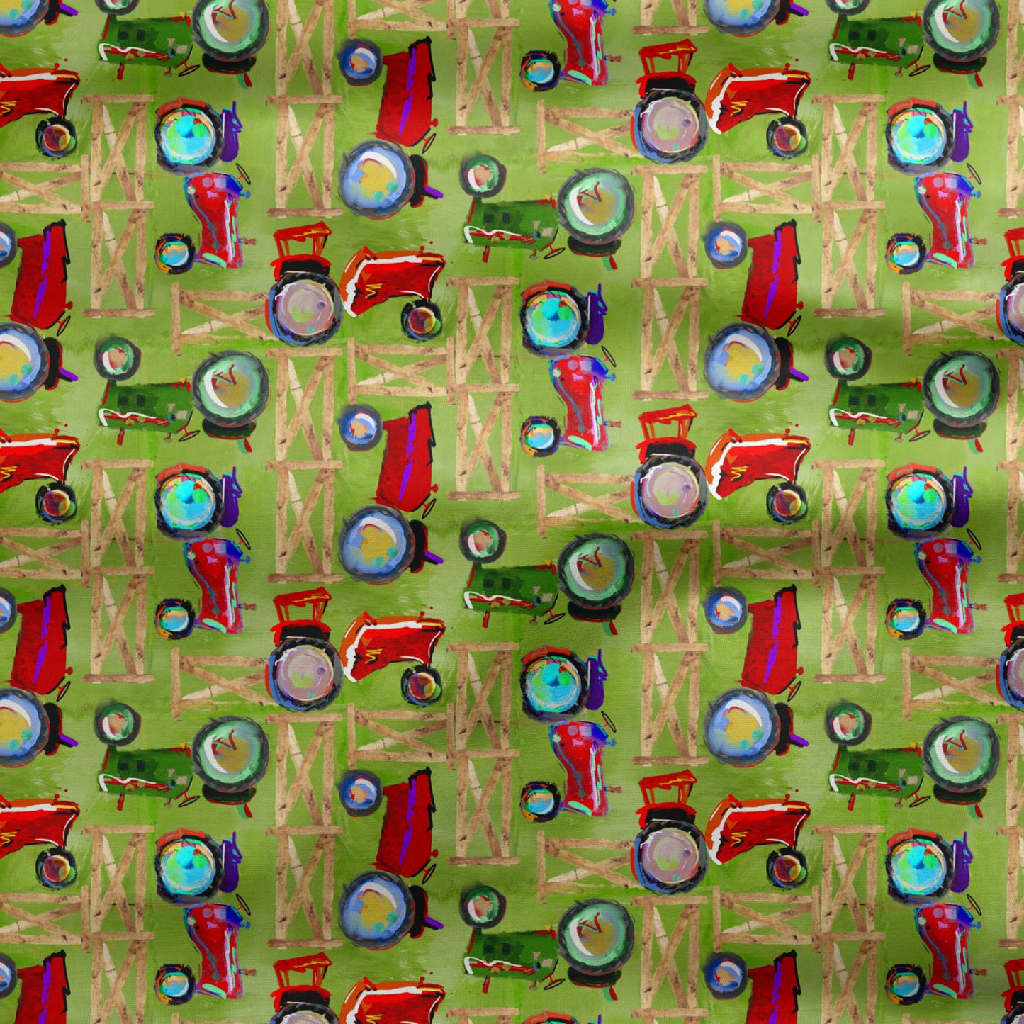 Back to the Farm Tractors Fabric - By the yard