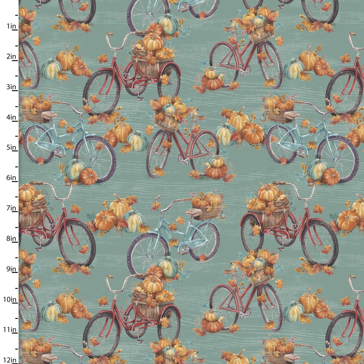 Pumpkin Please Fabric - Fall Bikes - By the yard