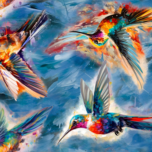 Hummingbird Bouquet Fanciful Flyers Fabric - By the yard