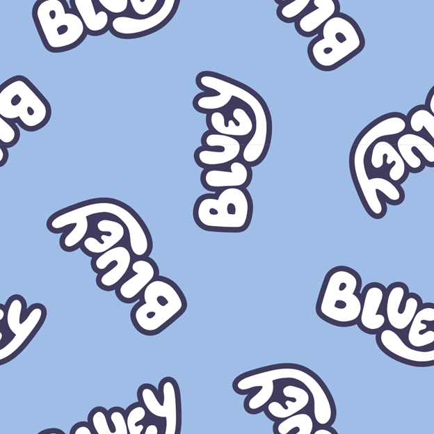 Fleece Bluey Name Fabric - By the yard