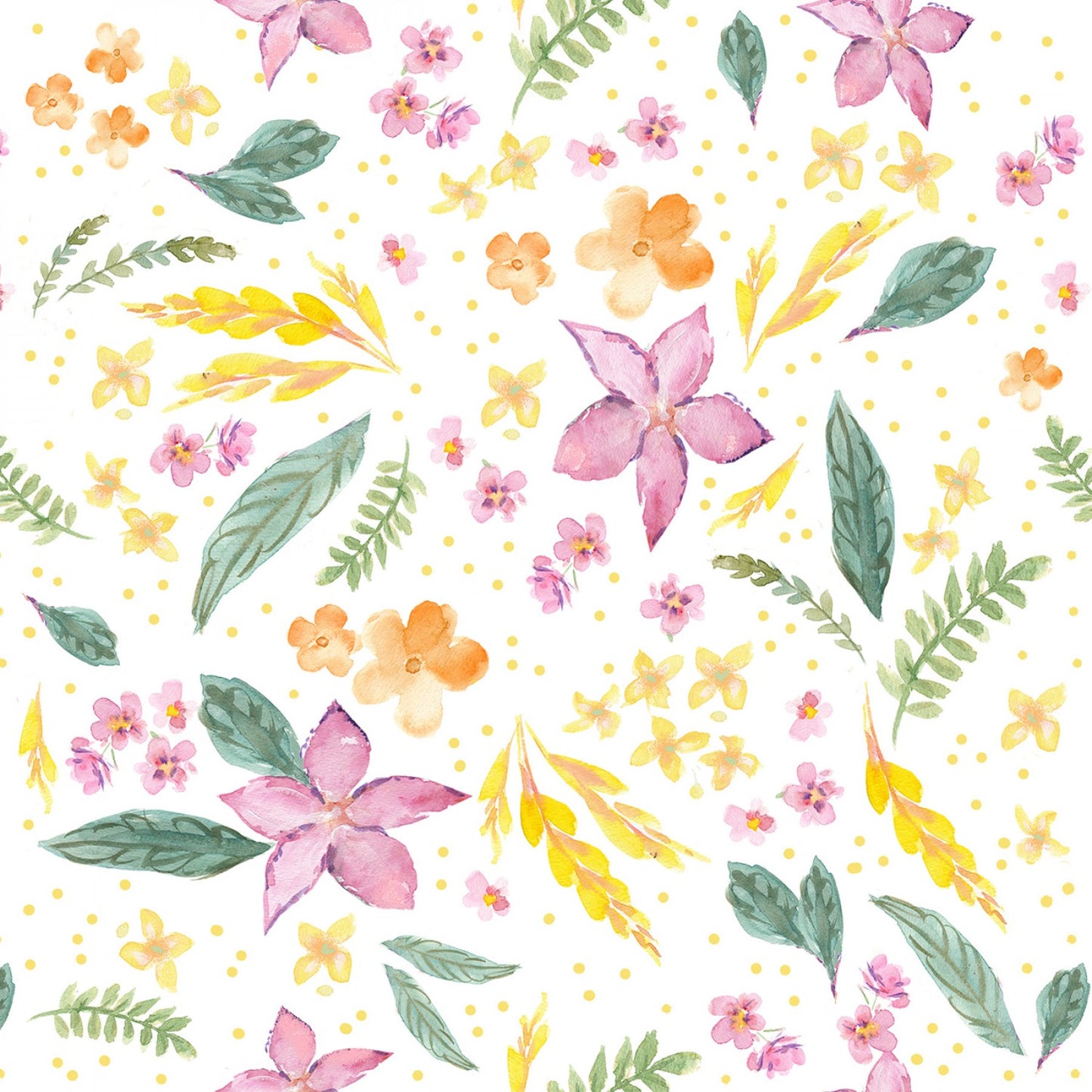 All Things Big Start Small Floral Pieces Fabric - By the yard