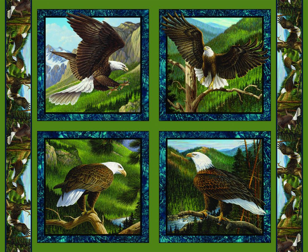 Flying High Eagle Pillow Fabric Panel