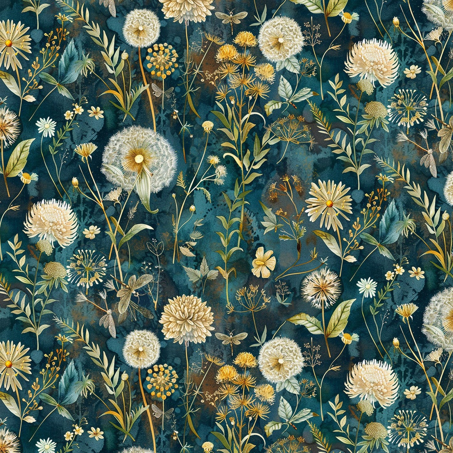 Forest Whisper Midnight Wild Floral Fabric - By the yard