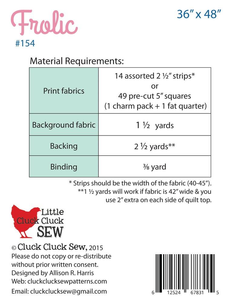 Cluck Cluck Sew Frolic Quilt Pattern