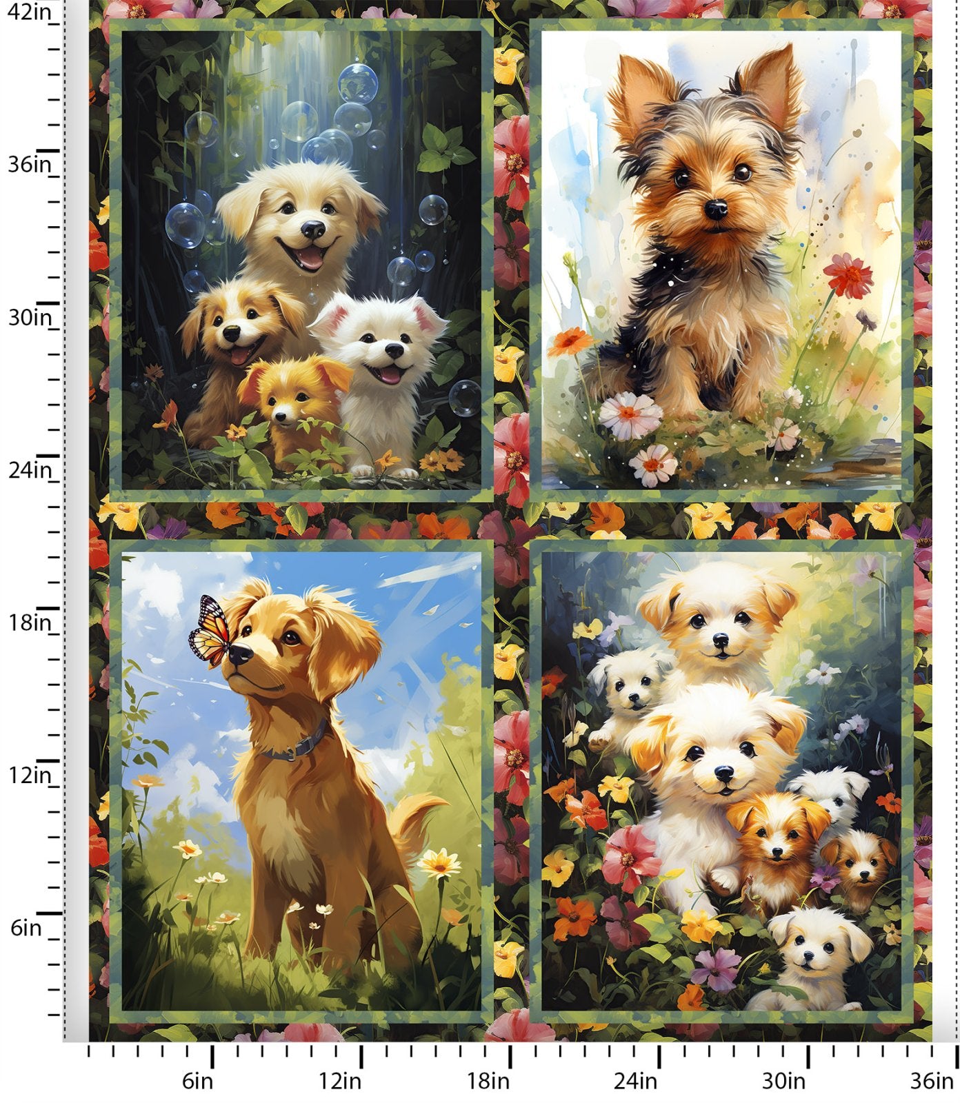 Fur-Ever Friends Fabric Panel 36in