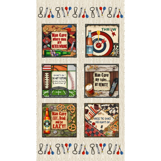 Game Night Fabric Panel